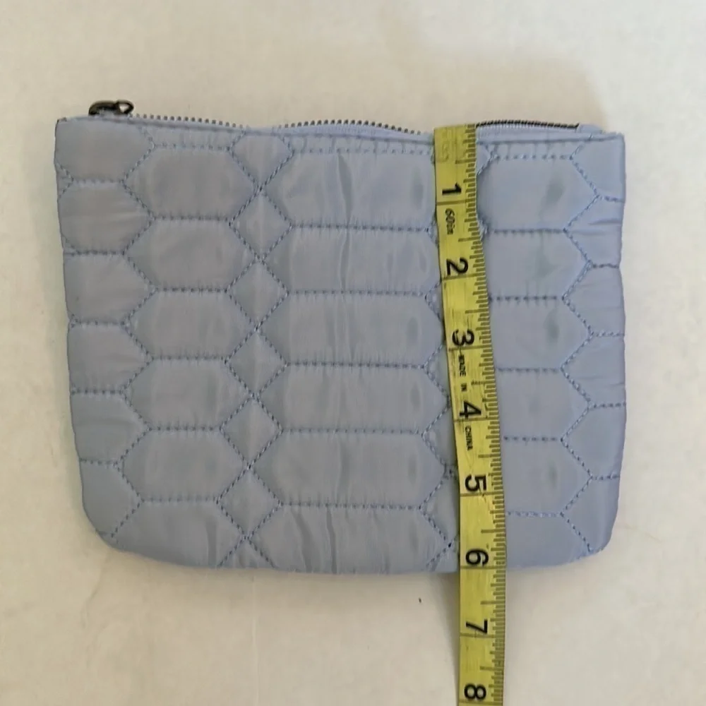 Aimee Kestenberg Clutch Pouch baby Blue Nylon Quilted Zip Bag